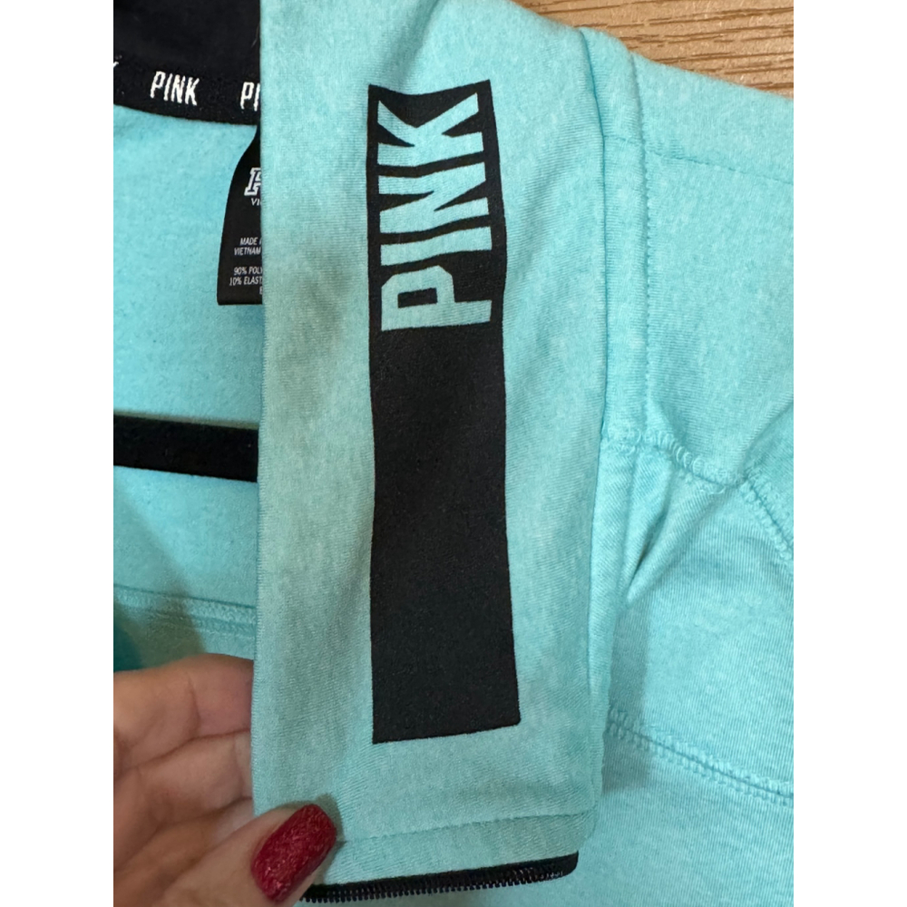PINK-Turquoise and black quarter zip pullover. Small - Picture 4 of 7